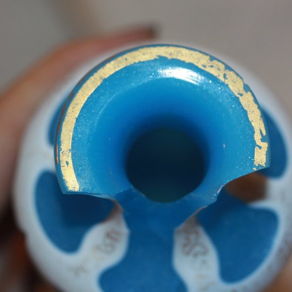 Antique Czech Bohemian Cased Glass Cut to Blue